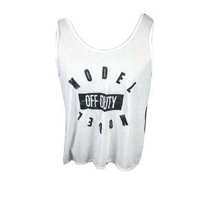 Material Girl Active Juniors' Women's Mesh-Back Tank Top,‎ White/Black XL